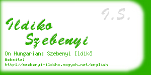 ildiko szebenyi business card